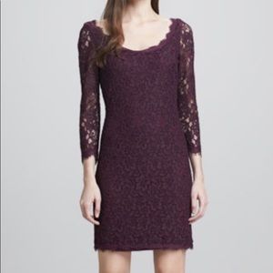 Diane Von Furstenberg Plum Lace Dress